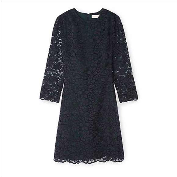Tory Burch Navy Green Lace Dress - Picture 2 of 7
